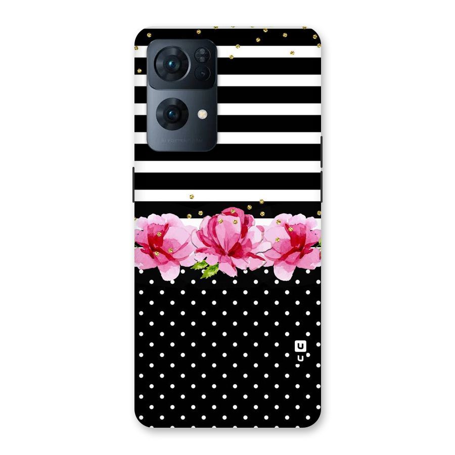 Polka Floral Stripes Back Case for Oppo Reno7 Pro 5G