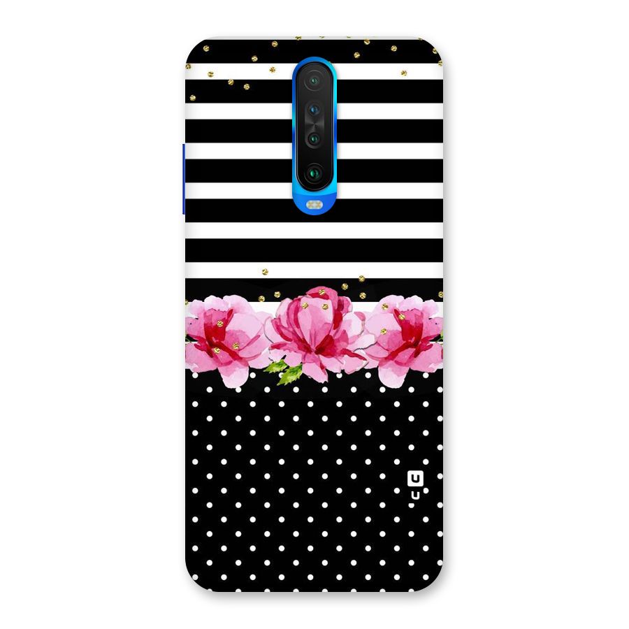 Polka Floral Stripes Back Case for Poco X2