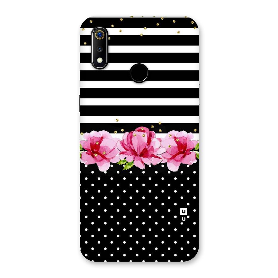 Polka Floral Stripes Back Case for Realme 3