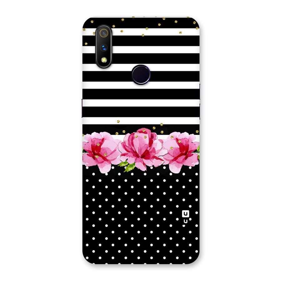 Polka Floral Stripes Back Case for Realme 3 Pro