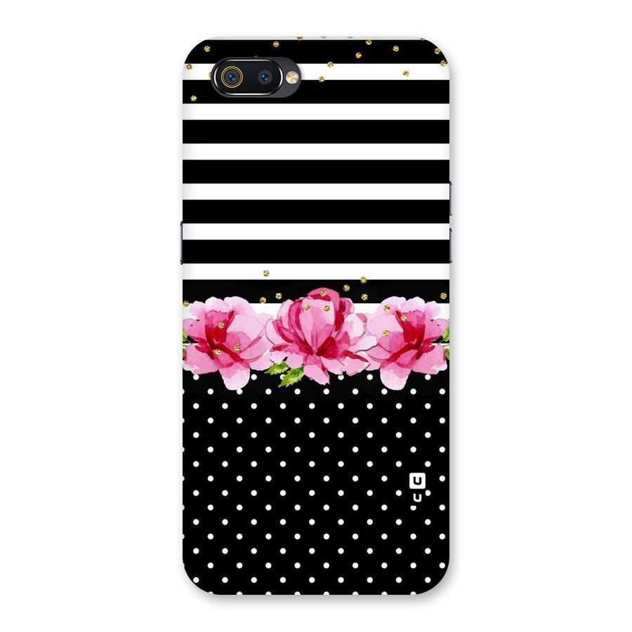 Polka Floral Stripes Back Case for Realme C2