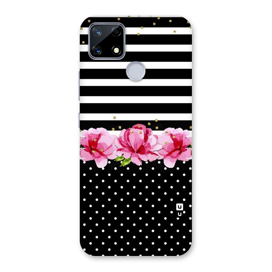 Polka Floral Stripes Back Case for Realme Narzo 20