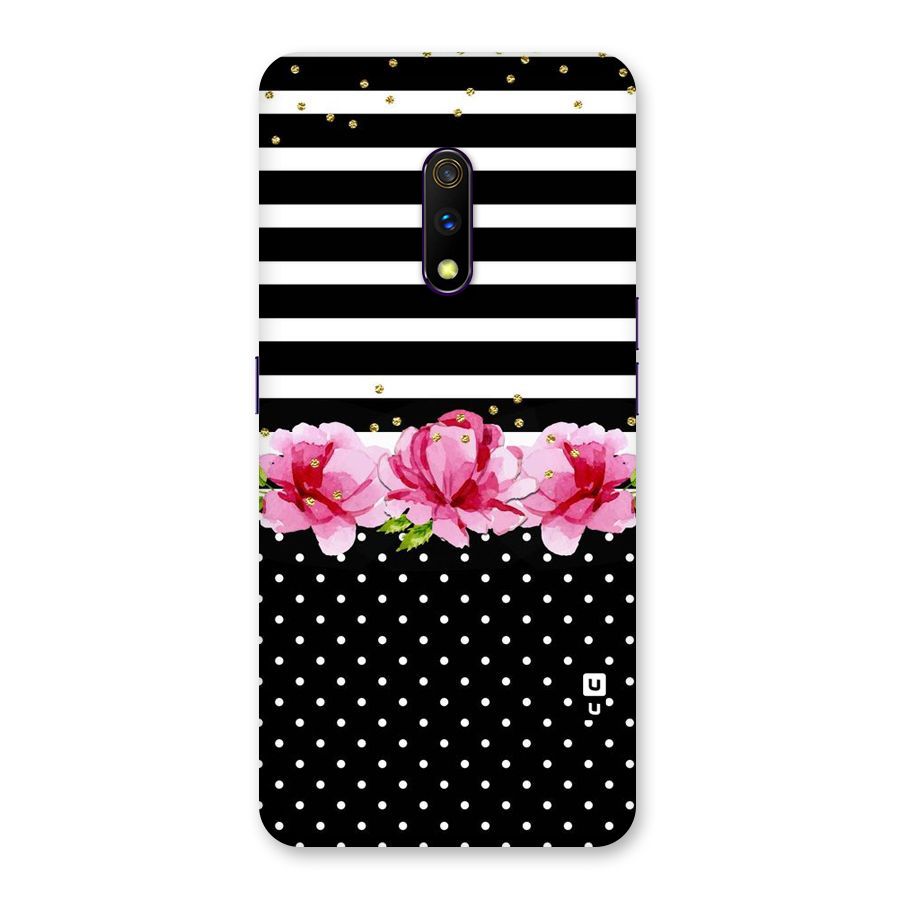 Polka Floral Stripes Back Case for Realme X