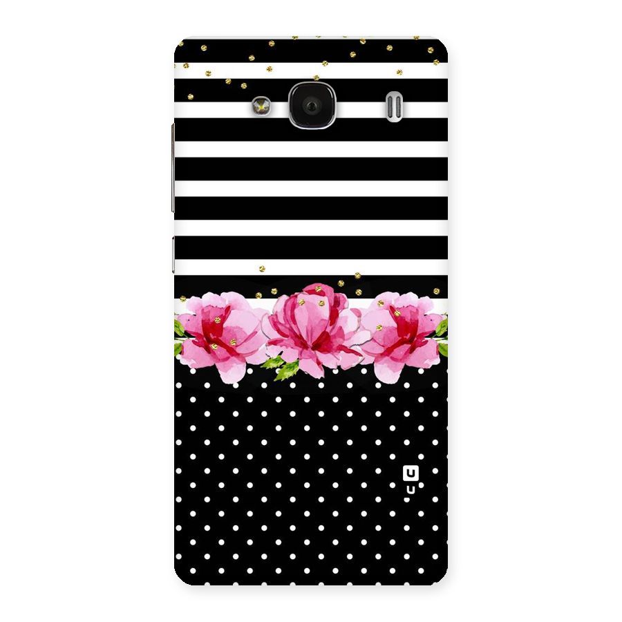 Polka Floral Stripes Back Case for Redmi 2s