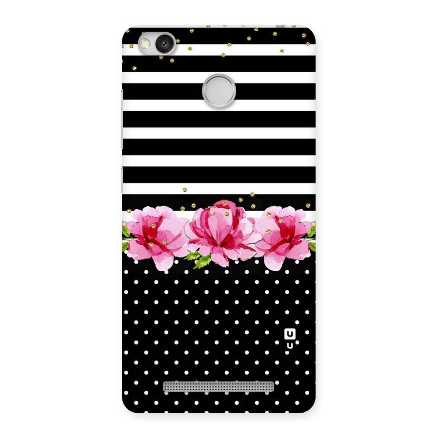 Polka Floral Stripes Back Case for Redmi 3S Prime