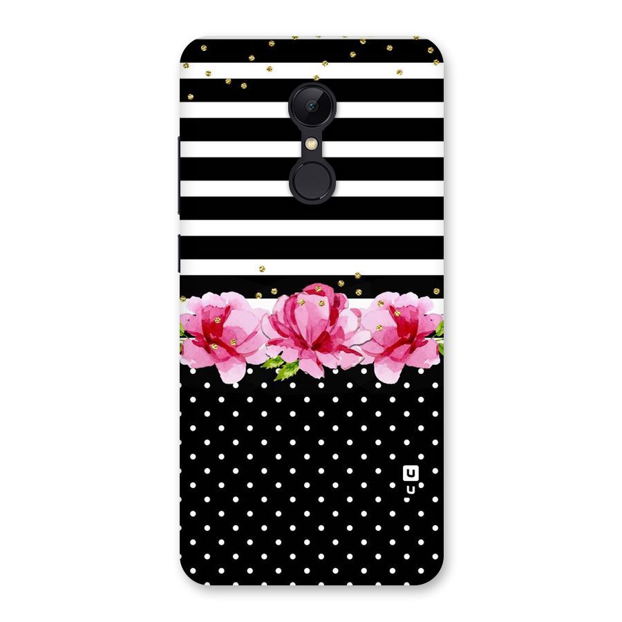 Polka Floral Stripes Back Case for Redmi 5