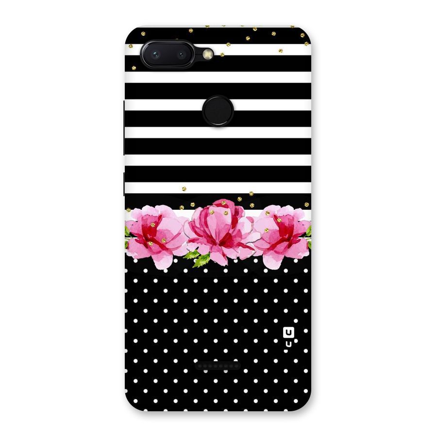 Polka Floral Stripes Back Case for Redmi 6