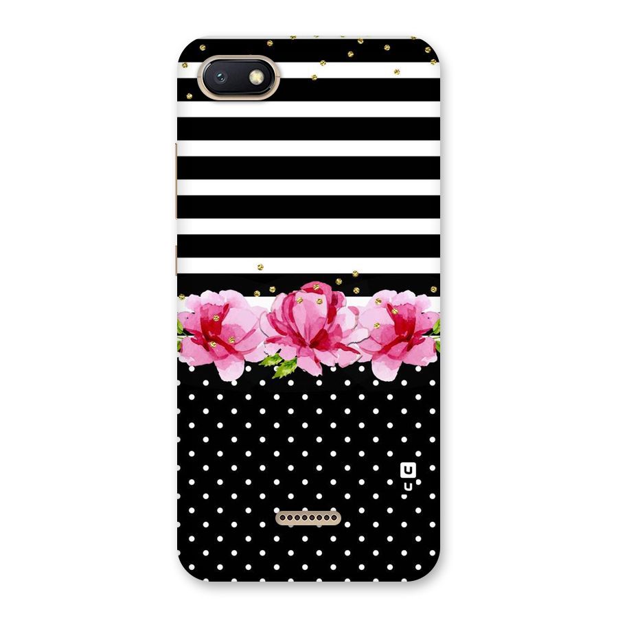Polka Floral Stripes Back Case for Redmi 6A