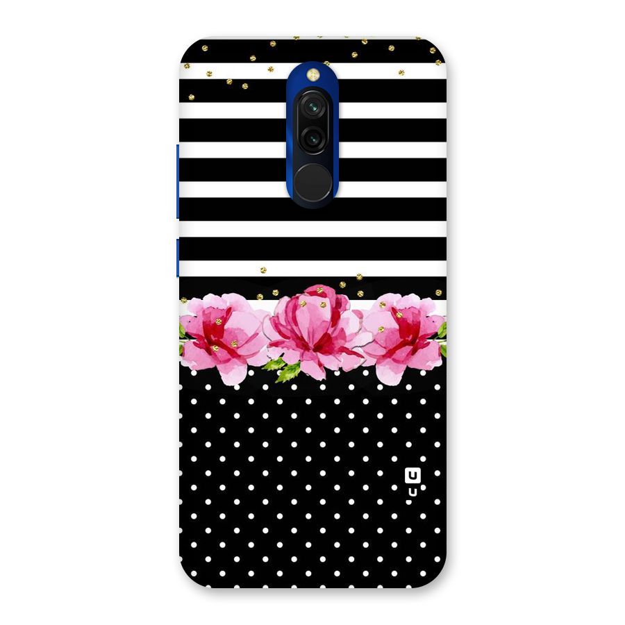 Polka Floral Stripes Back Case for Redmi 8