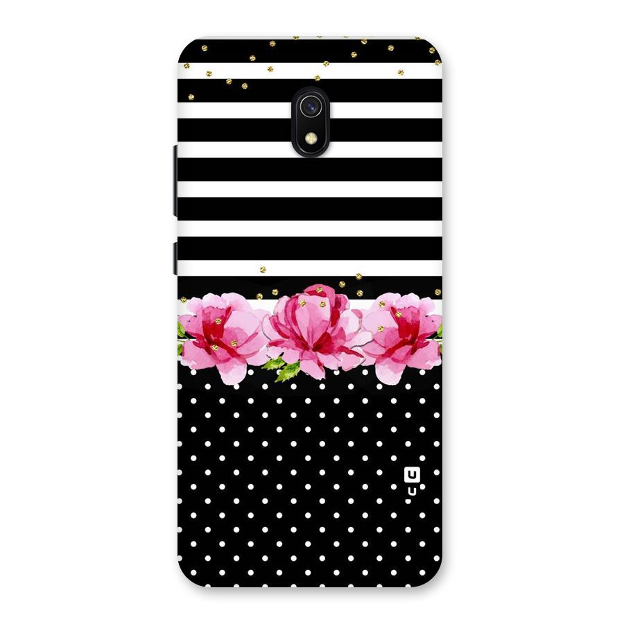 Polka Floral Stripes Back Case for Redmi 8A