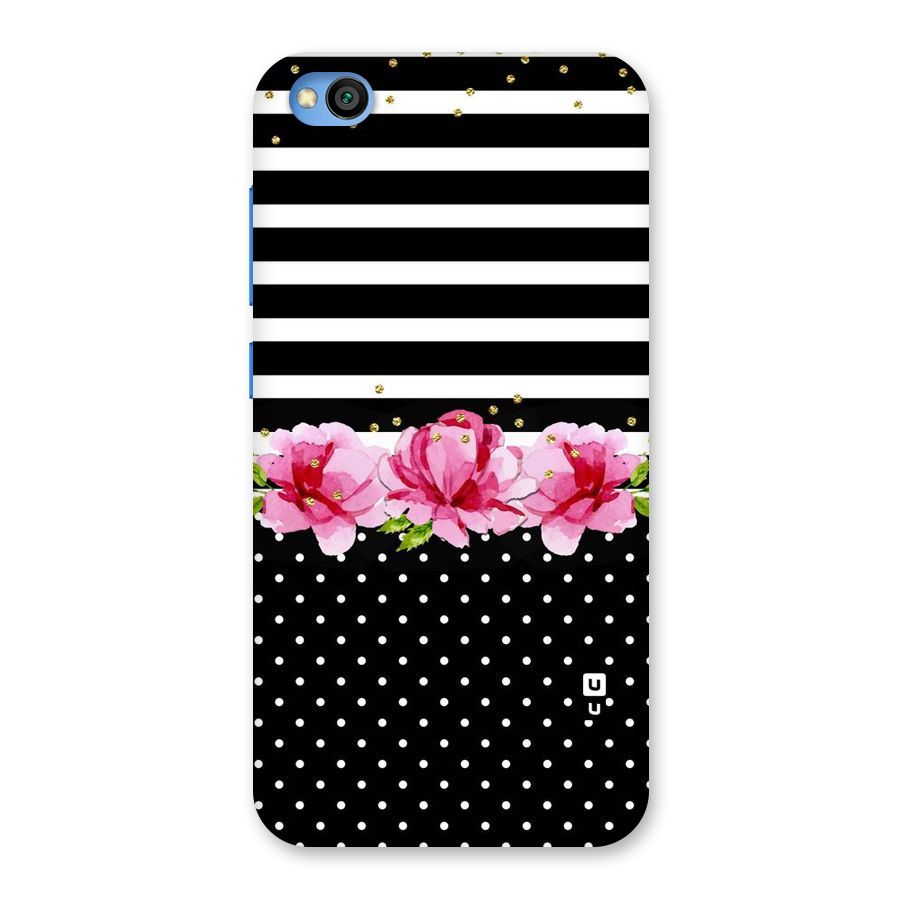 Polka Floral Stripes Back Case for Redmi Go