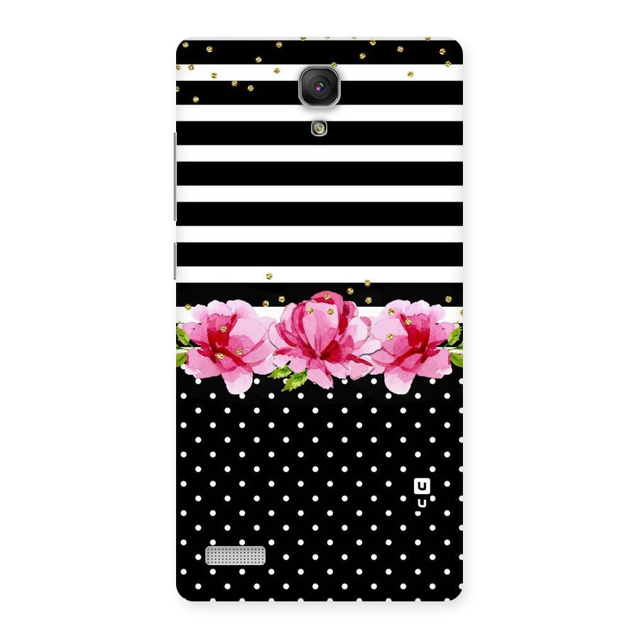 Polka Floral Stripes Back Case for Redmi Note
