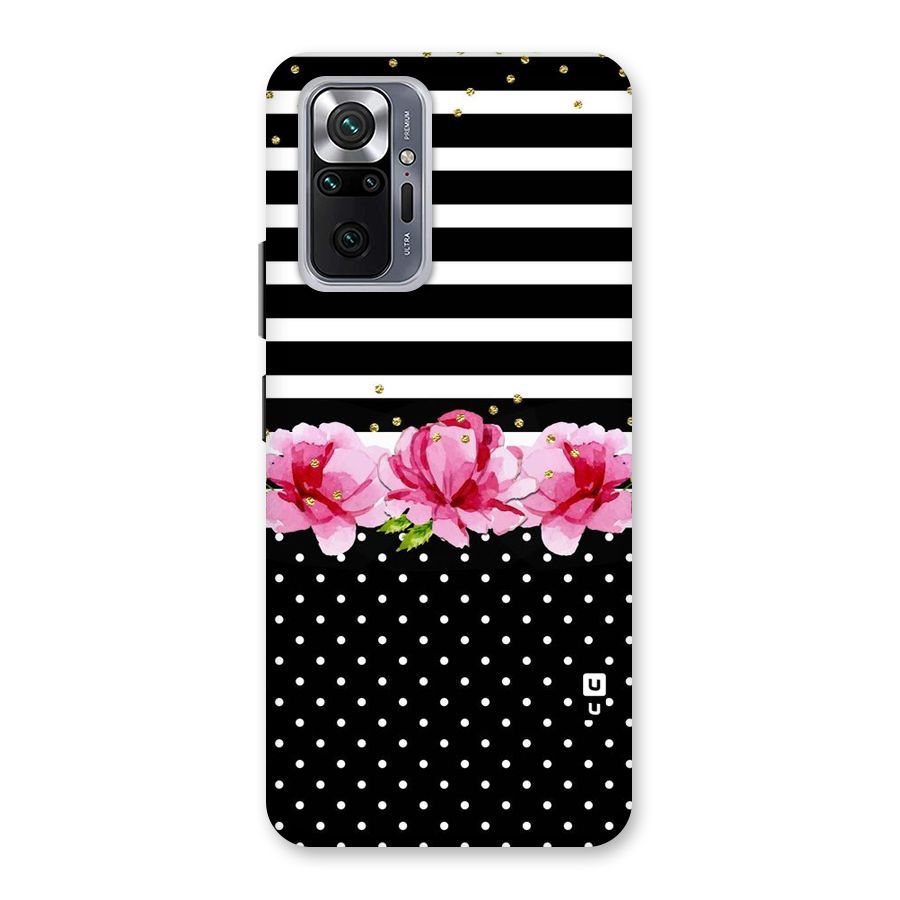 Polka Floral Stripes Back Case for Redmi Note 10 Pro