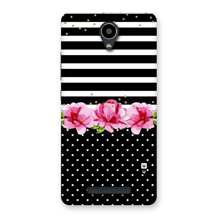 Polka Floral Stripes Back Case for Redmi Note 2