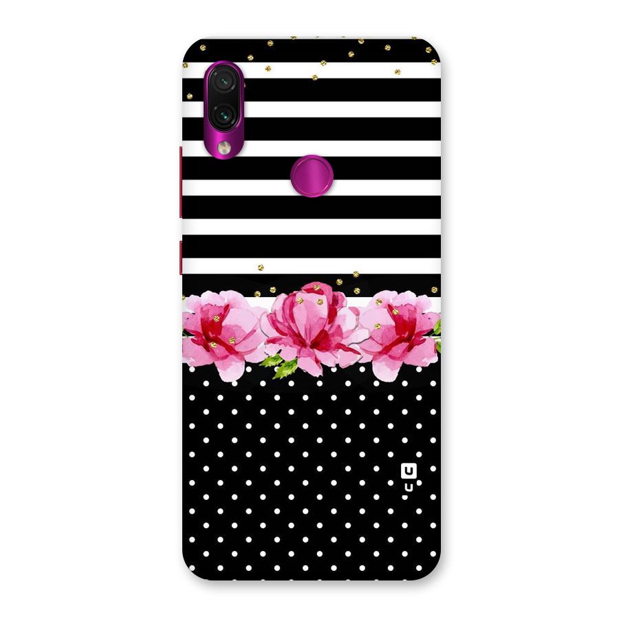 Polka Floral Stripes Back Case for Redmi Note 7 Pro
