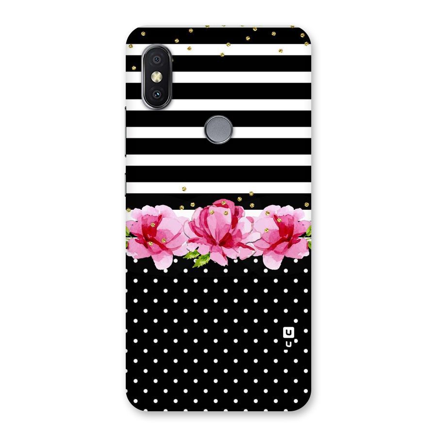 Polka Floral Stripes Back Case for Redmi Y2