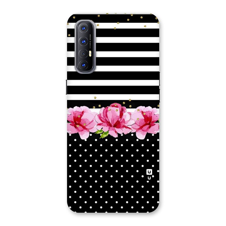 Polka Floral Stripes Back Case for Reno3 Pro