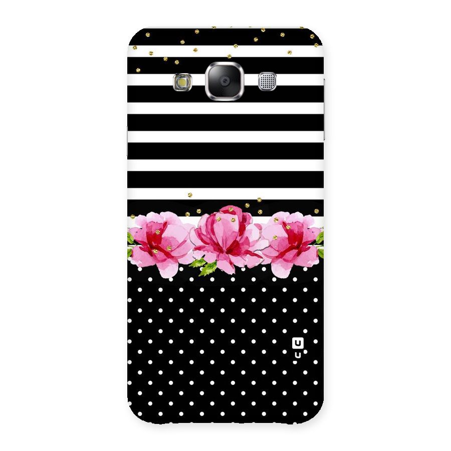 Polka Floral Stripes Back Case for Samsung Galaxy E5