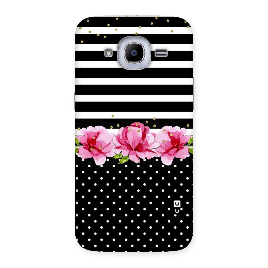 Polka Floral Stripes Back Case for Samsung Galaxy J2 Pro