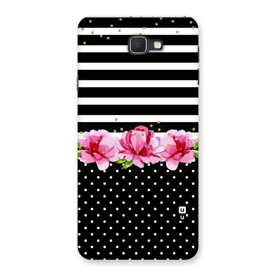 Polka Floral Stripes Back Case for Samsung Galaxy J7 Prime