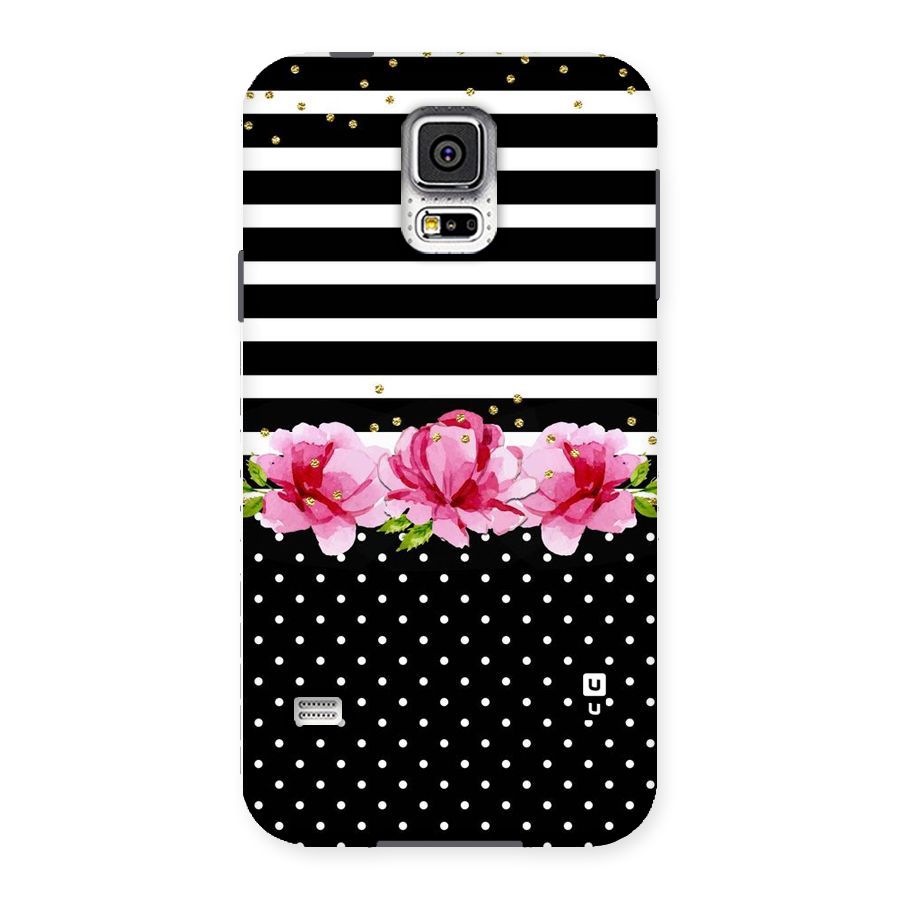 Polka Floral Stripes Back Case for Samsung Galaxy S5