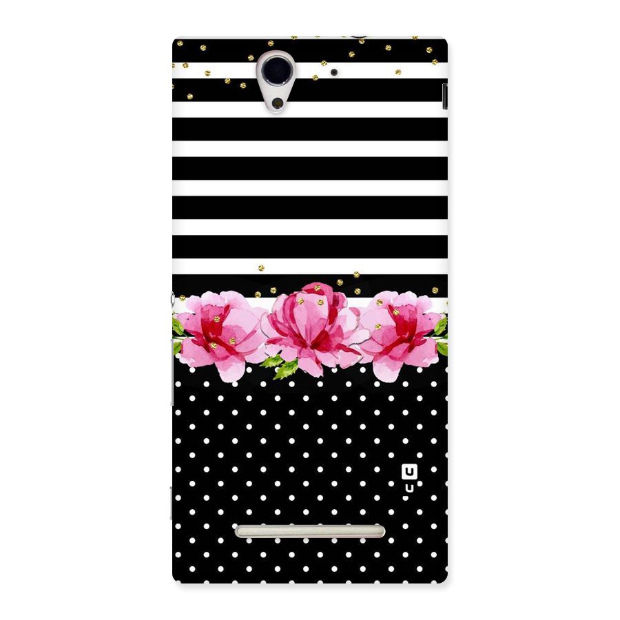 Polka Floral Stripes Back Case for Sony Xperia C3