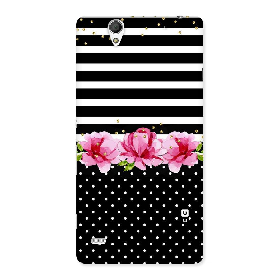 Polka Floral Stripes Back Case for Sony Xperia C4