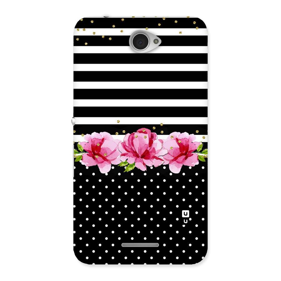 Polka Floral Stripes Back Case for Sony Xperia E4