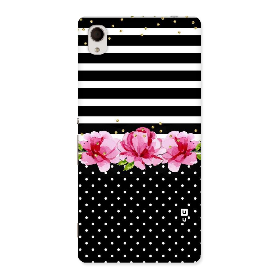 Polka Floral Stripes Back Case for Sony Xperia M4