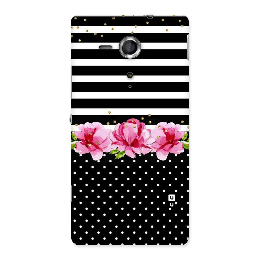 Polka Floral Stripes Back Case for Sony Xperia SP
