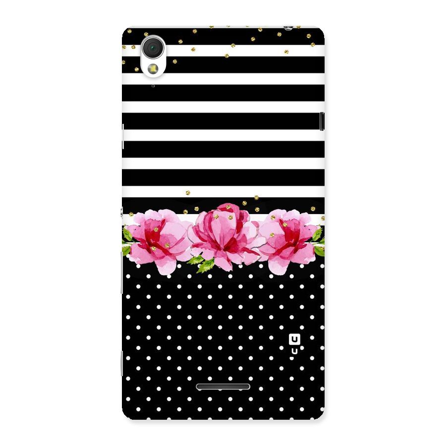 Polka Floral Stripes Back Case for Sony Xperia T3