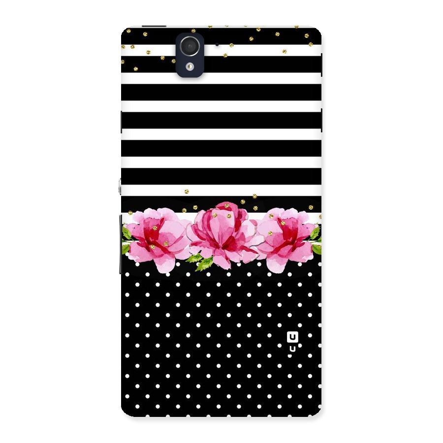Polka Floral Stripes Back Case for Sony Xperia Z