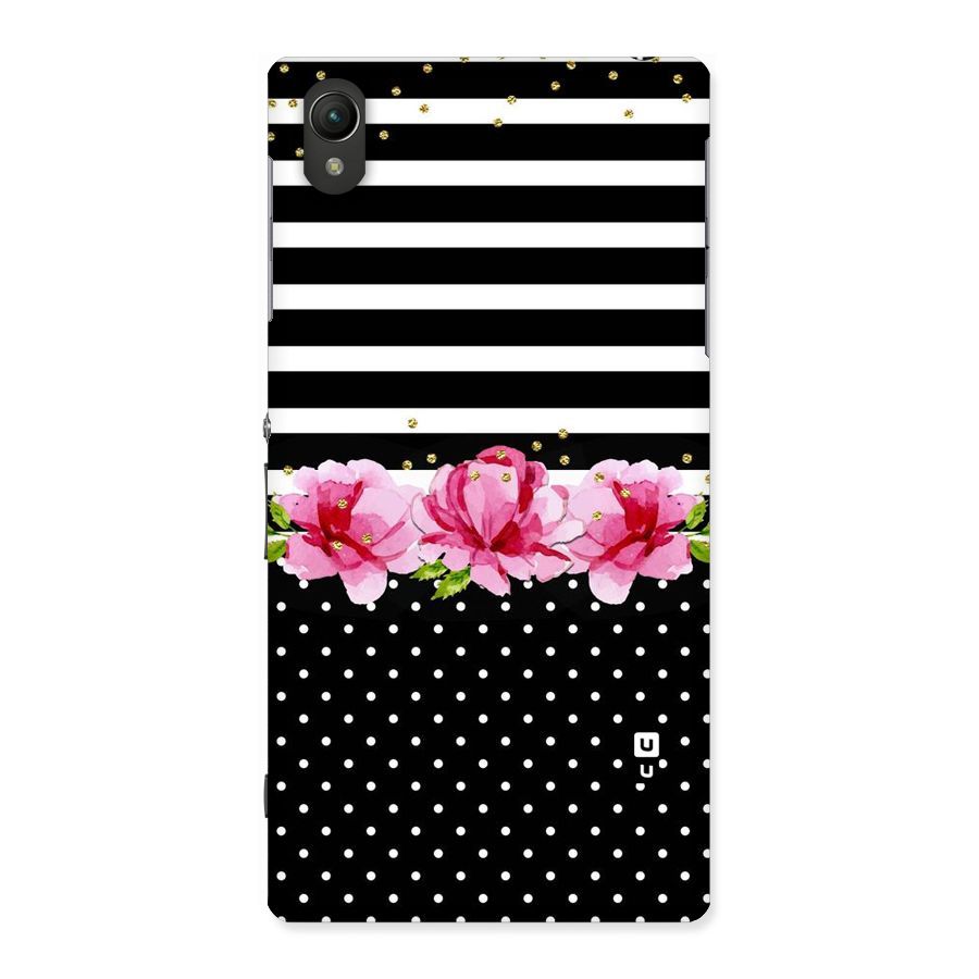 Polka Floral Stripes Back Case for Sony Xperia Z1