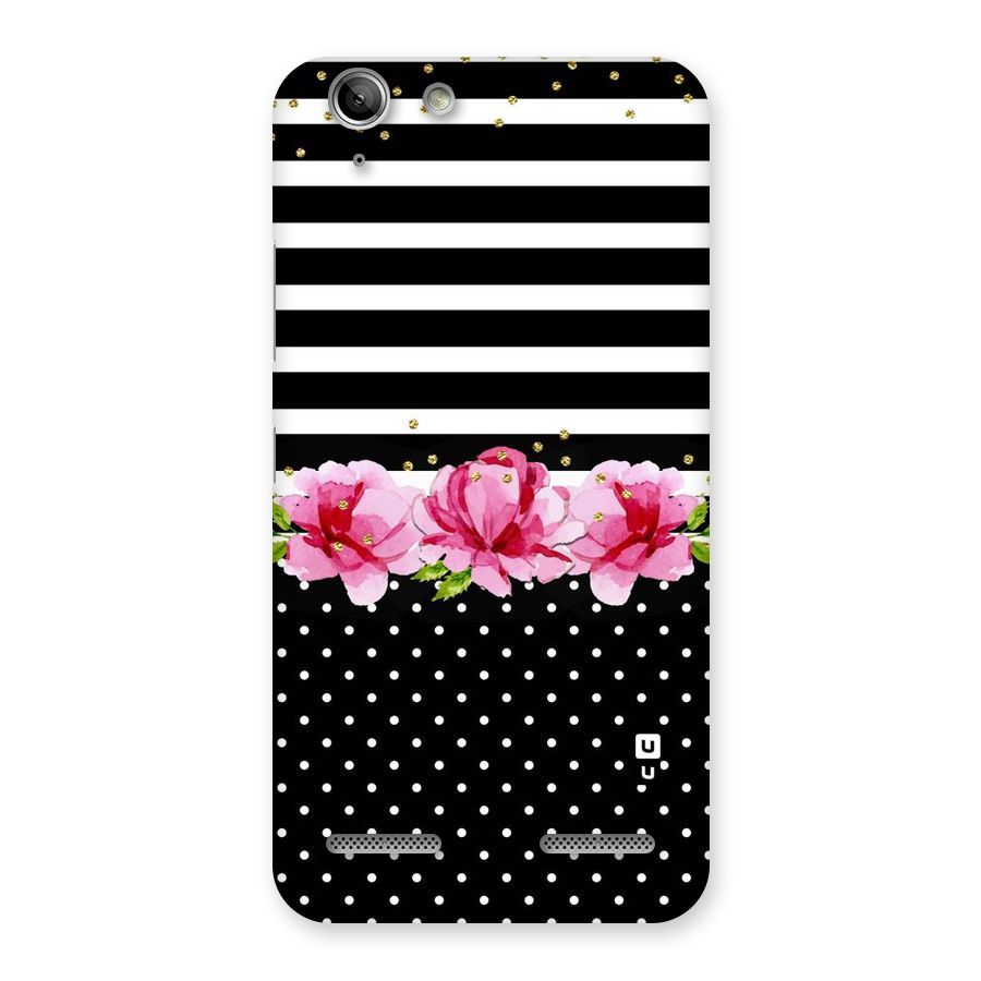Polka Floral Stripes Back Case for Vibe K5