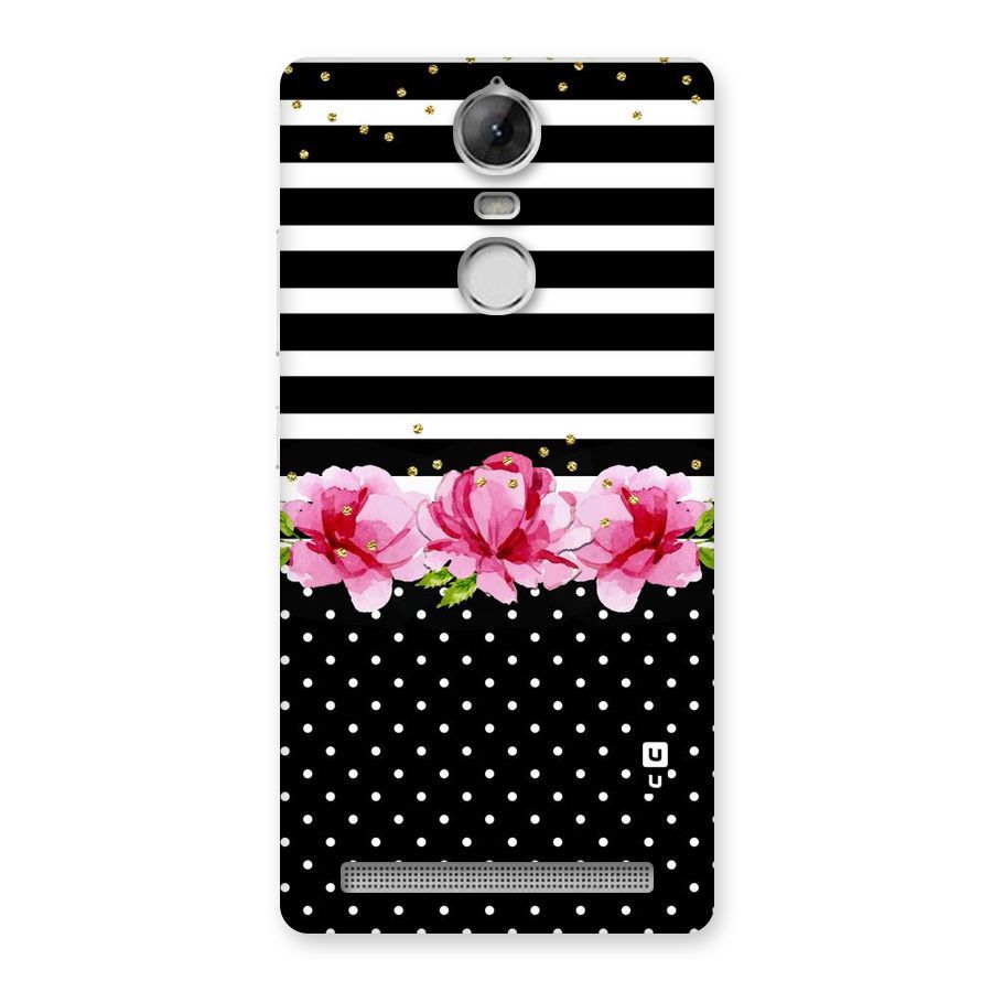 Polka Floral Stripes Back Case for Vibe K5 Note