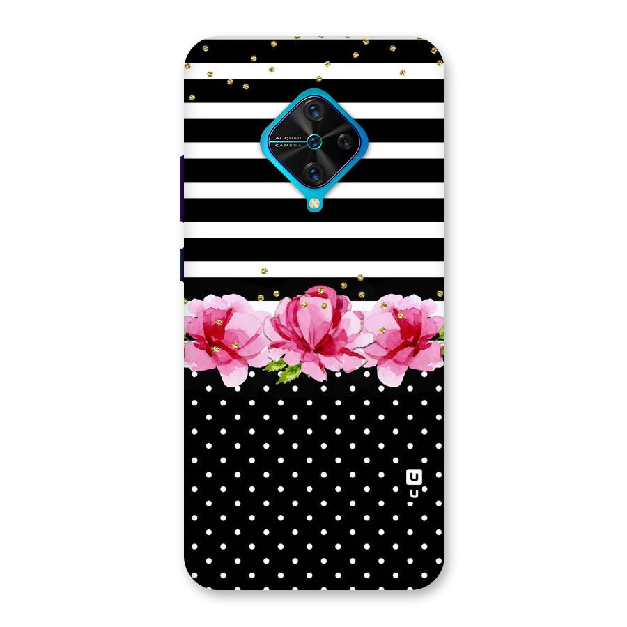 Polka Floral Stripes Back Case for Vivo S1 Pro