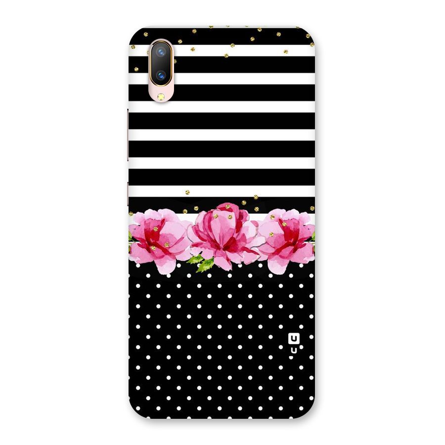 Polka Floral Stripes Back Case for Vivo V11 Pro