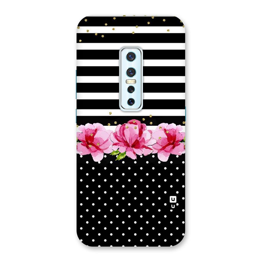 Polka Floral Stripes Back Case for Vivo V17 Pro