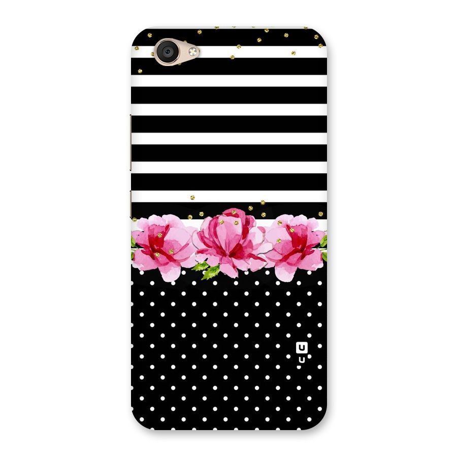 Polka Floral Stripes Back Case for Vivo V5 Plus