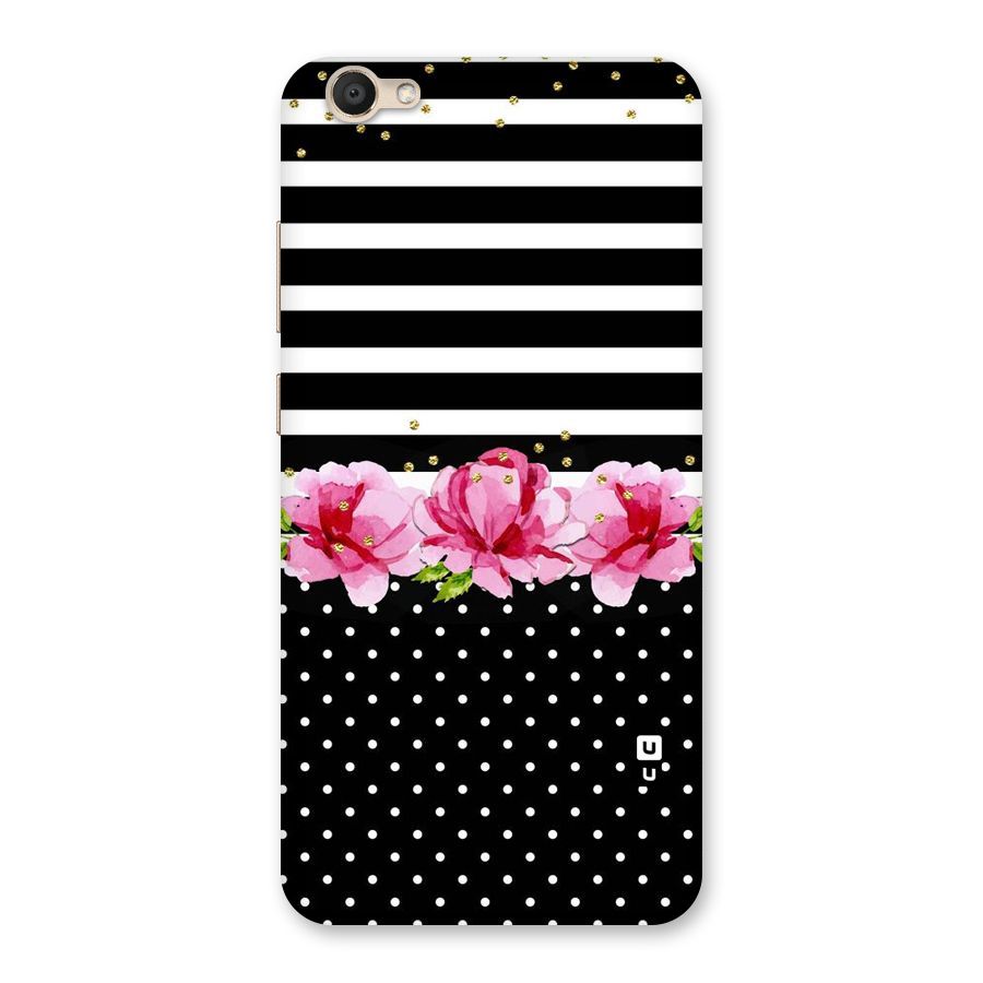 Polka Floral Stripes Back Case for Vivo V5s