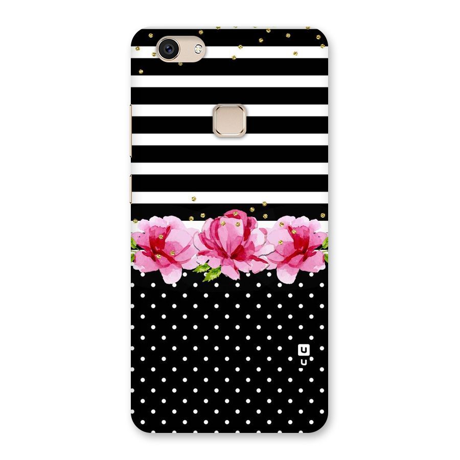 Polka Floral Stripes Back Case for Vivo V7