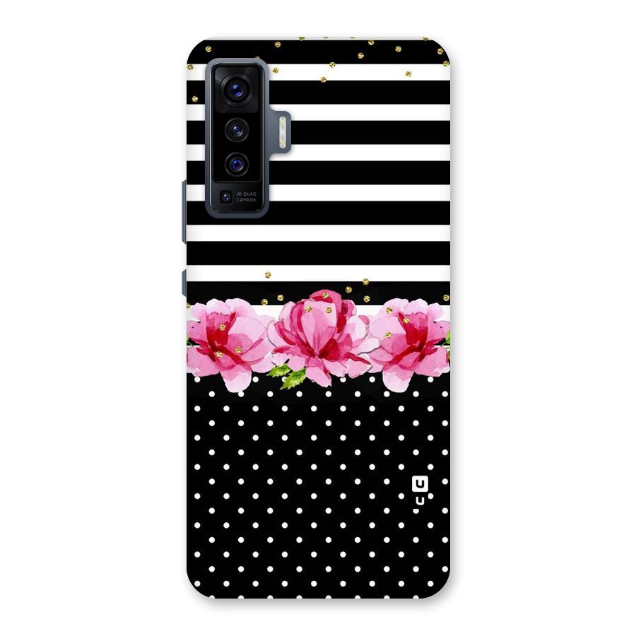 Polka Floral Stripes Back Case for Vivo X50