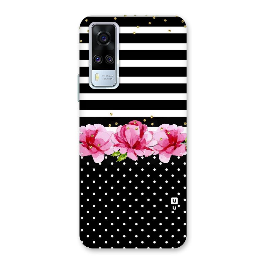 Polka Floral Stripes Back Case for Vivo Y31