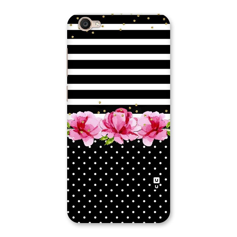 Polka Floral Stripes Back Case for Vivo Y55s