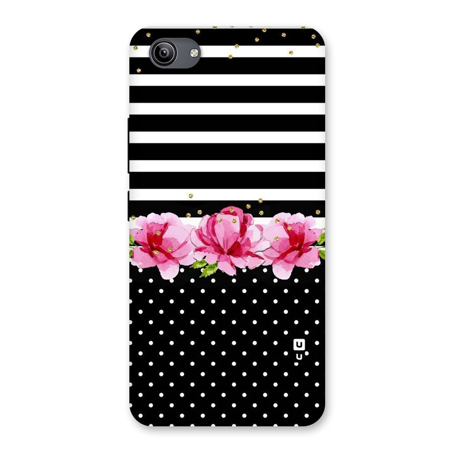 Polka Floral Stripes Back Case for Vivo Y81i