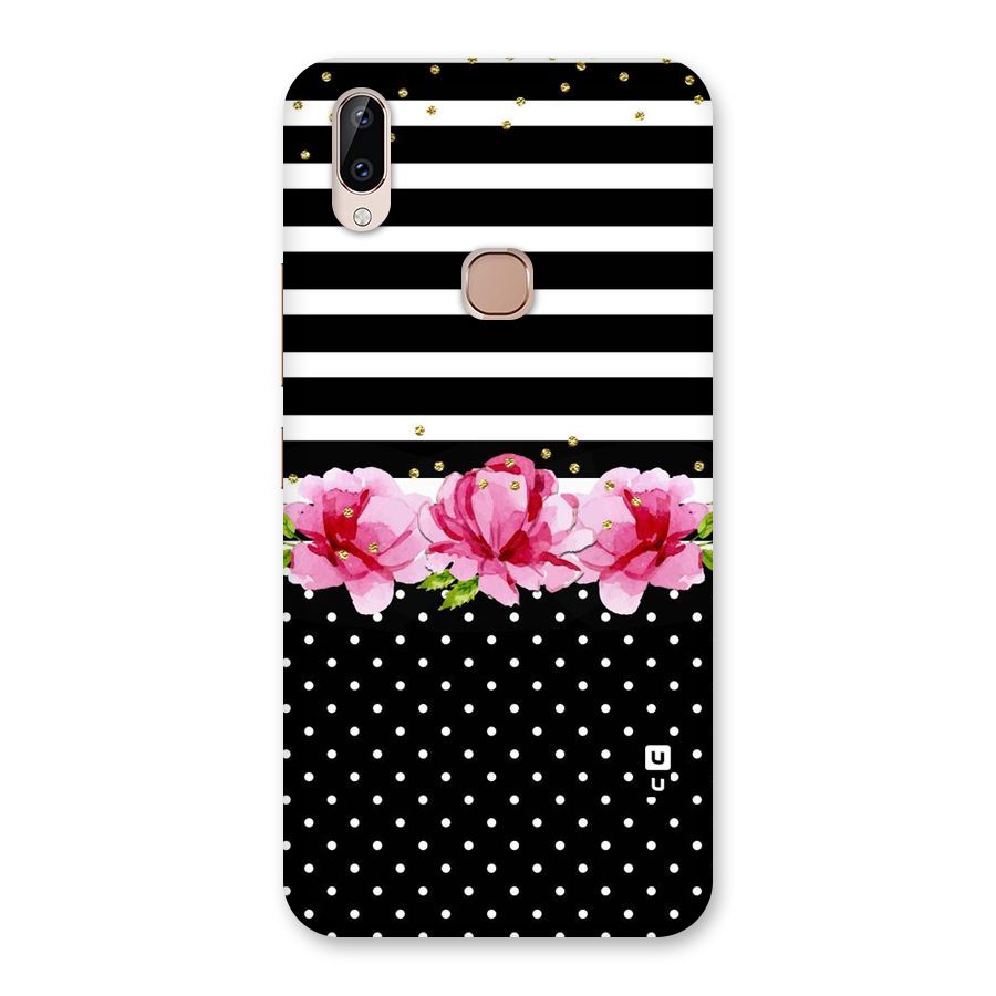 Polka Floral Stripes Back Case for Vivo Y83 Pro