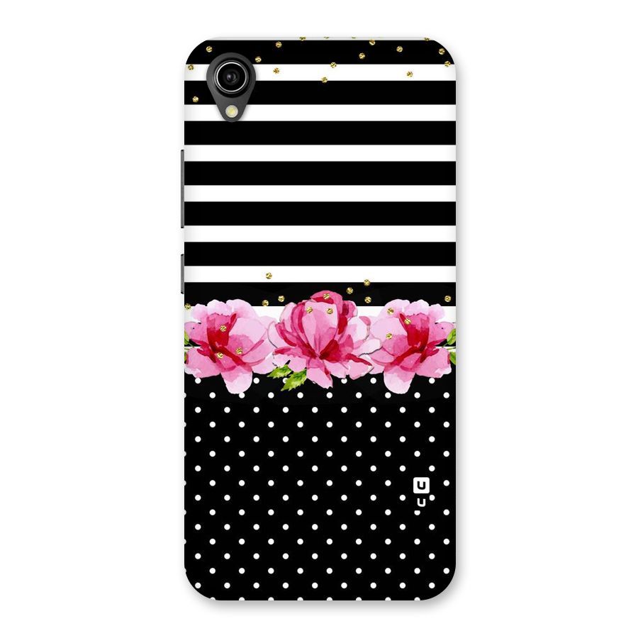 Polka Floral Stripes Back Case for Vivo Y90