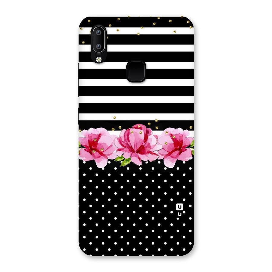 Polka Floral Stripes Back Case for Vivo Y93