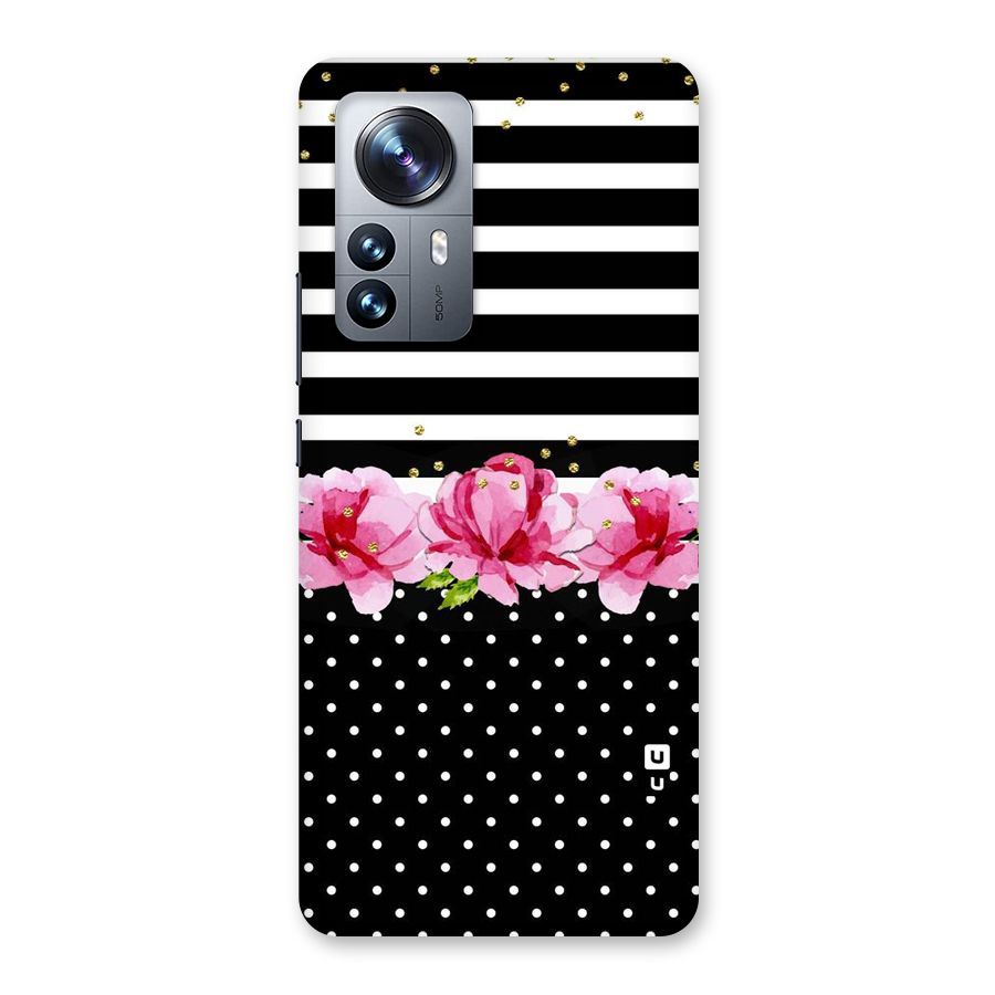 Polka Floral Stripes Back Case for Xiaomi 12 Pro