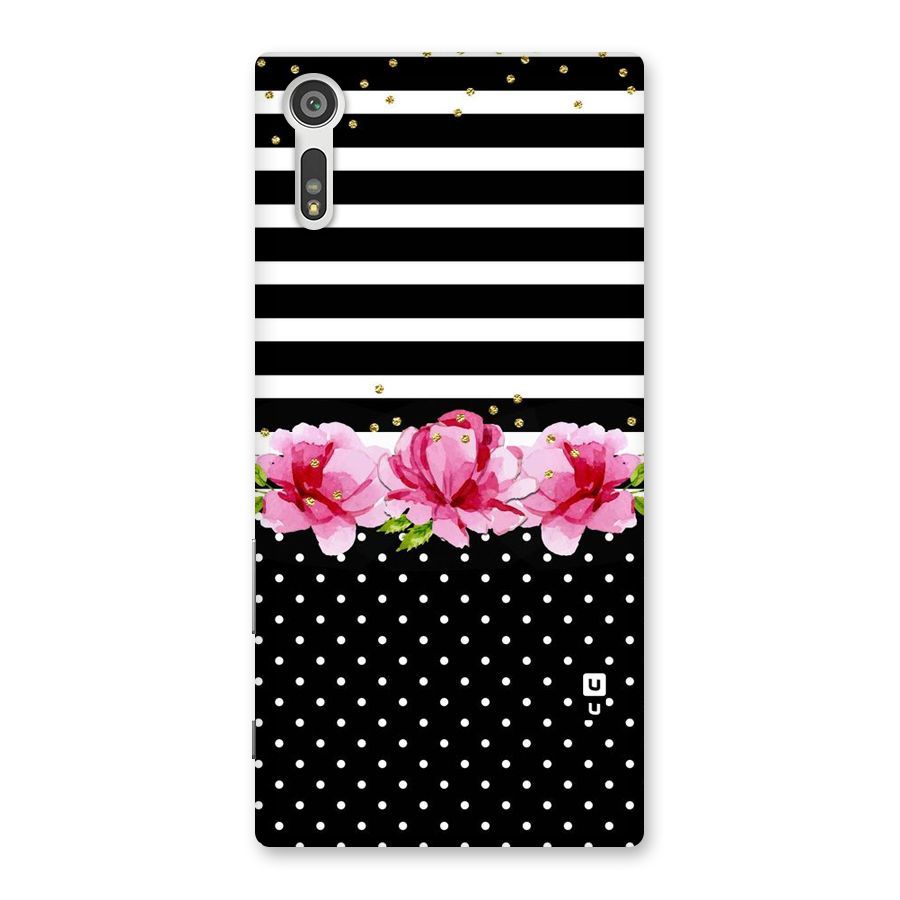 Polka Floral Stripes Back Case for Xperia XZ